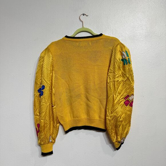 Saks Fifth Avenue Yellow Vintage Sweater Sz M - Picture 8 of 11